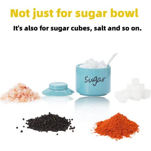 Ontube Ceramic Sugar Bowl With Lid And Spoon,Porcelain Sugar Pot,8Oz (Turquoise) #TOP3