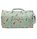 DISEÑO: Elegante bolsa verde menta con estampado lindo de amigos del bosque, ideal para niños que van de aventuras.