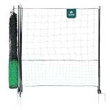 VOUNOT® Hühnerzaun & Hundezaun, 12m Mobiler Zaun mit Tür und Doppelspitze, universeller Begrenzungszaun ohne Strom, Robuster PE Gartenzaun Steckzaun, Kleintiernetz für Garten, Haus & Hof