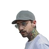 CLAPE Short Brim Baseball Cap Baumwolle Basecap Herren UV Schutz Kappe mit Kurze Schirm Dad Hat für Sport Angeln Camping Grau Gray CRT0