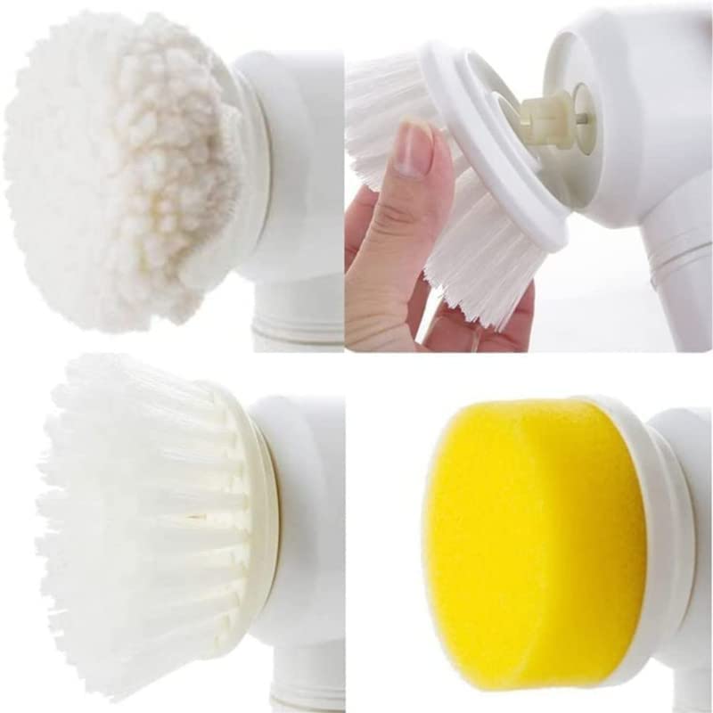 BVSC 5 in 1 Magic Multifunctional Bathroom Cleaning Brush Electric USB Rechargeable Tiles Cleaning Brushes with 3 Brush Heads Cleaning Supplies Spin Scrubber for Kitchen Sink and Bathroom Accessories 1