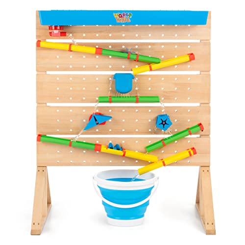Board Masters Waterwall Sensory Water Table | Wooden Waterfall Play Table with 27 Accessories | Educational Toy for Kids Ages 3+