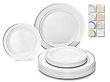 ' OCCASIONS' 120 Plates Pack,(60 Guests) Heavyweight Premium Wedding Party Disposable Plastic Plates...