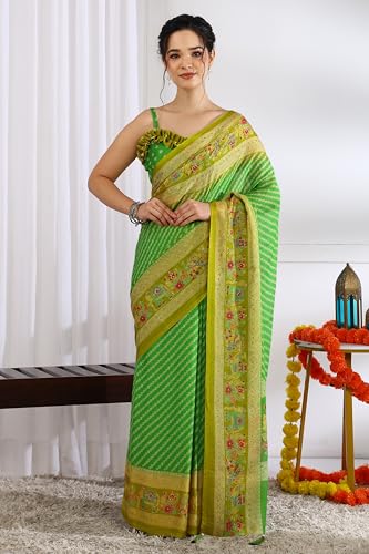 Image of MIRCHI FASHION Saree for Woman | Chiffon Floral Printed Breathable Occasional Sari with Blouse