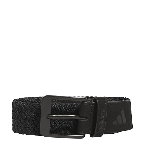 adidas Cinto de golfe elástico trançado, Preto, Small-Medium