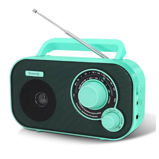 DreamSky AM FM Portable Radio Plug in Wall or Battery Operated for Home & Outdoor, Strong Reception, Large Dial Easy to Use, Transistor Antenna, Headphone Jack, Small Gifts for Seniors Elderly