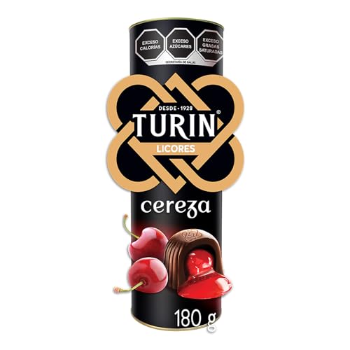 Coloración, Jewelry Turin Chocolates Semiamargos Rellenos con Cereza al licor Tubo 180 g