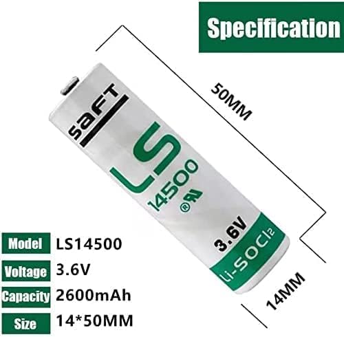 Miniatura 2 de DLF-Best (5 unidades) 2600mAh 3.6V batería no recargable Ls14500 AA cloruro de litio-tionilo para baterías de litio Saft Ls14500