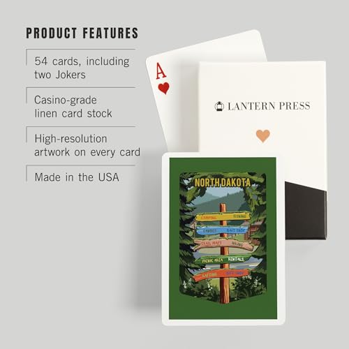 Baraja de cartas Poker 52 naipes North Dakota miniatura 3