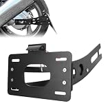Velexmoto Portatarga laterale adatto per Honda Shadow VT600C 1988-2000 | Portatarga Laterale Compatibile con Shadow VT 600 C Alluminio Verniciato a Polvere Nero con Illuminazione LED
