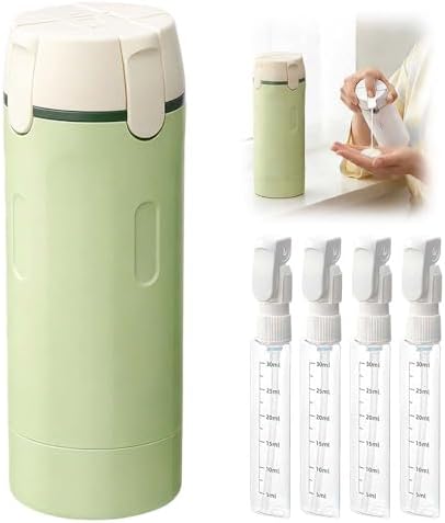 HISKI 4 in 1 Travel Bottles for Toiletries,Portable Travel Toilet...