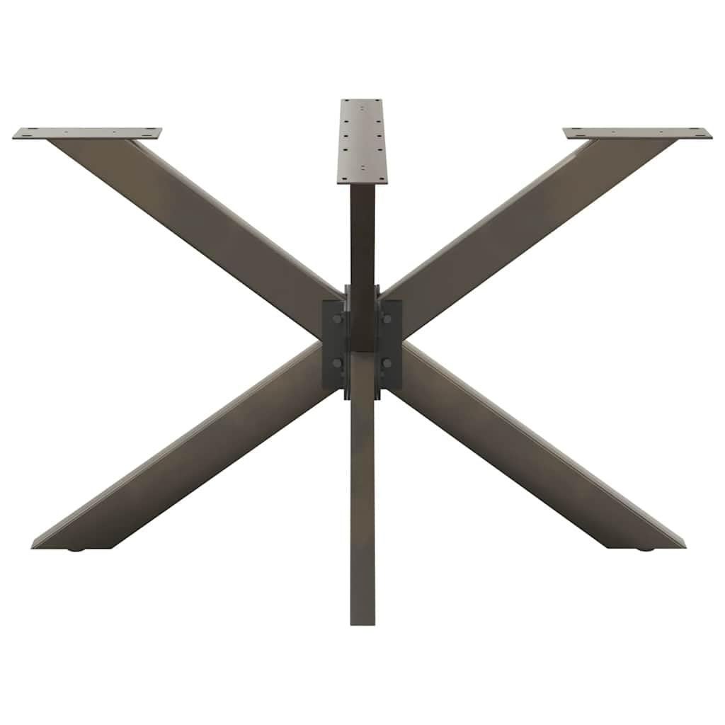 vidaXL Dining Table Leg Spider Shape Black 120x68x(72-73) cm Steel, Natural, 120 x 68 x (72-73) cm - Image 6