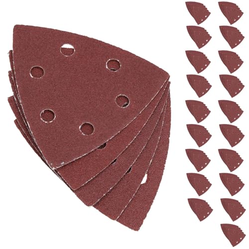 Pads abrasifs 93mm triangle grain 80 pour ponçage du bois et décapage peinture 10pk