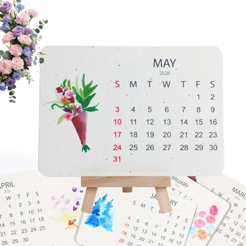 Eco-Friendly Plantable Love Seed Calendar 2026, Perfect Modern Greening Calendars