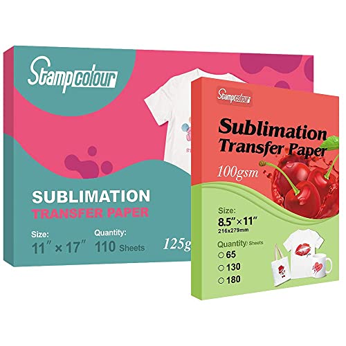 Stampcolour Sublimation Paper Heat Transfer Paper 11X17 Inch 110 Sheets And 8.5X11 Inch A4 65 Sheets For Any Epson Hp Canon Sawgrass Inkjet Printer With Sublimation Ink #TOP9
