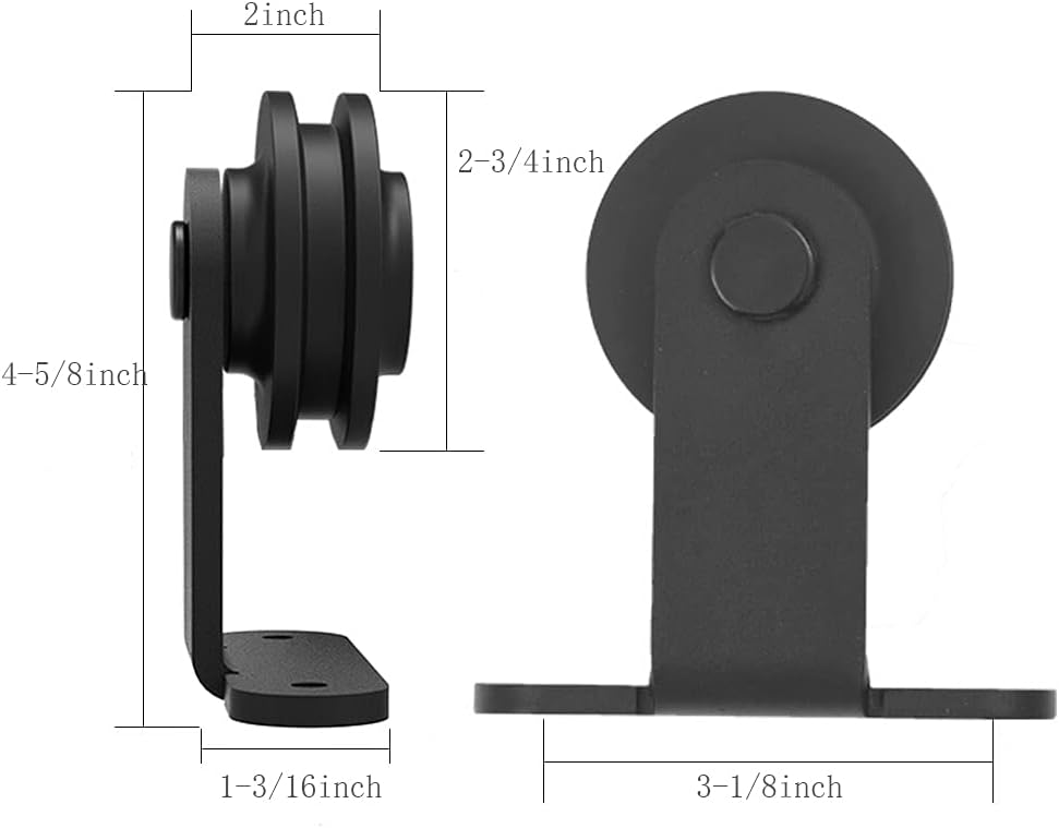 TSMST 5FT Sliding Barn Door Hardware Kit for Double Wood Door, Heavy Duty Sturdy Barn Door Track - Smoothly and Quietly - T Style Hanger