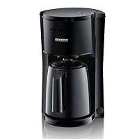Severin Filterkaffeemaschine mit Thermokanne, Kaffeemaschine für bis zu 8 Tassen, ansprechende Filtermaschine mit Isolierkanne, Single, schwarz, 1 Liter, KA 9306 – Ansicht 1