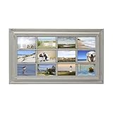 MELANNCO Window Collage Frame for wall, Wall Decor, Farmhouse, Picture Frame, Displays 4x6 photos, 17x29 Inch, 12 Opening, Distressed Gray