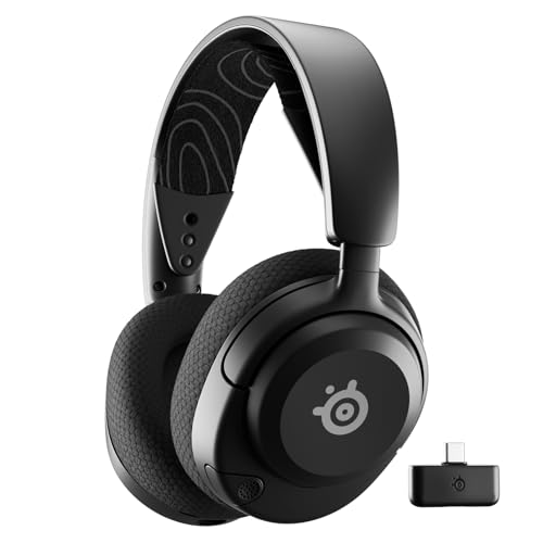 SteelSeries Arctis Nova 5 Cascos gaming inalámbricos PC, PS5, Switch 2, móvil – Controladores magnéticos de neodimio – Más de 100 preajustes de audio – Batería de 60h – 2,4 GHz o BT – Micro Gen2.X
