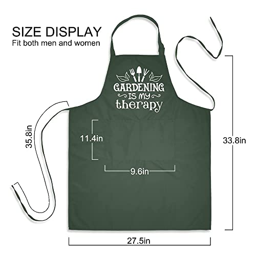 Dyjybmy Gardening Is My Therapy Funny Gardening Apron For Women, Waterproof Gardening Aprons For Gardener Florist, Plant Lover Gift For Grandma, Sister, Aunt, Gift For Gardener, Mother's Day Gift #TOP1