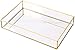 Purzest Large Gold Perfume Tray, Vanity Tray Metal Mirrored Ornate Decorative Tray Jewelry Tray 12'' x 8'' - Champagne Gold Finish