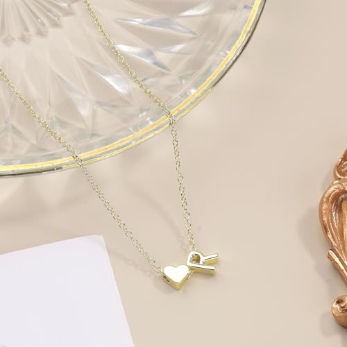 Collier coeur initiales plaqué or gravure fine haute finition - 7