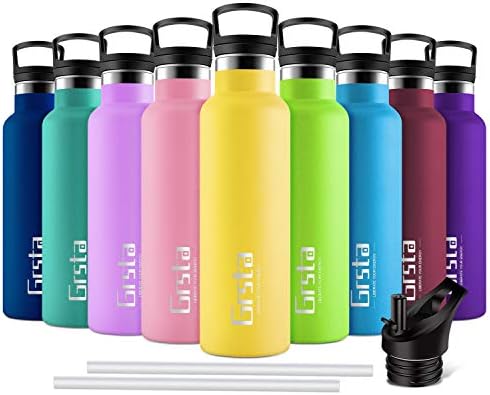 Grsta Water Bottle, Stainless Steel Vacuum Insulated Bottles 350/500/750/1000ml, BPA Free Reusable Drinks Bottle - 12 Hours Hot & 24 Hours Cold, Leakproof Flask for Adult, Kids, Sports, Home, School