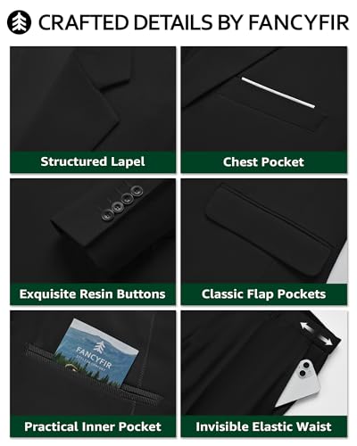 Men's Slim Fit 2 Buttons 3-Piece Suit Set, Solid Blazer Dress Business Wedding Party Homecoming Jacket Vest Pants3