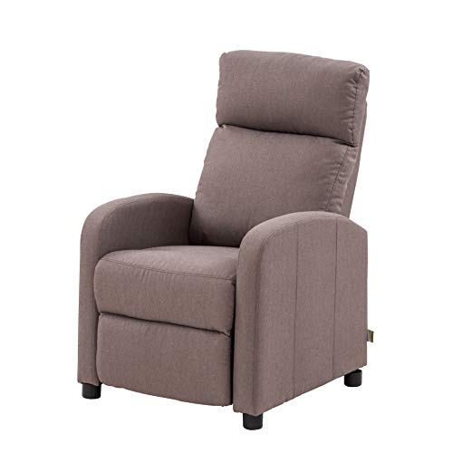 Cribel Poltrona Relax Amabel A in Tessuto, Reclinabile Manuale, con Poggiapiedi, Grigio, 65x88.5x101 cm