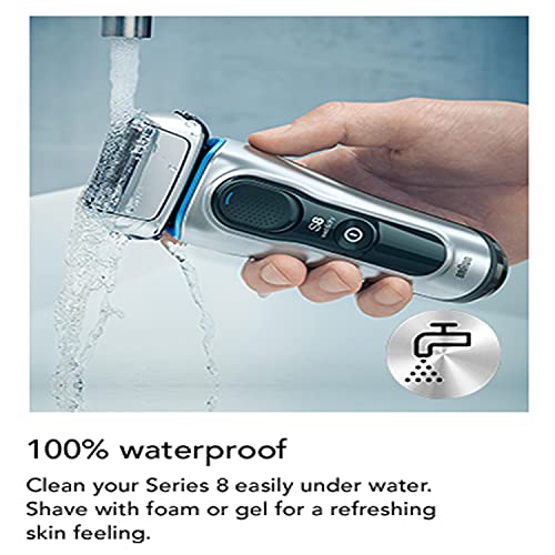 Braun Series 8 8330S Next Generation, Electric Shaver For Men, Rechargeable And Cordless Razor, Silver, Fabric Travel Case, Wet And Dry, Foil Shaver #TOP5