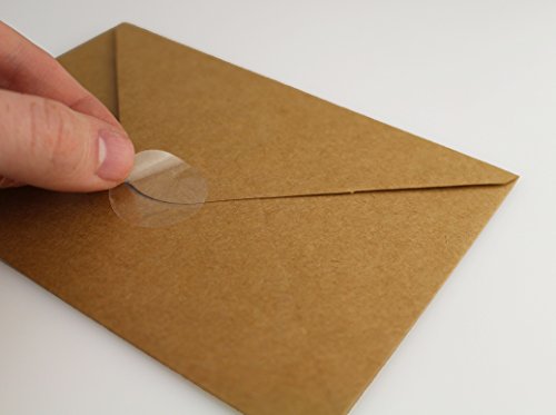 Chromalabel 1 Inch Round Clear Wafer Seals, 500 Per Roll, Perforated #TOP3