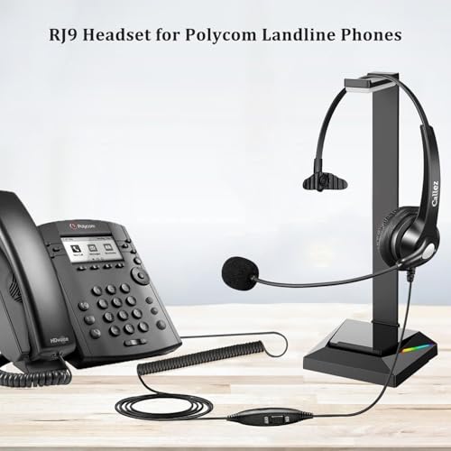 Auriculares monoaurales RJ9 de oficina para teléfonos Polycom VVX 7