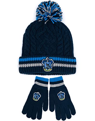 Harry Potter Hat and Gloves Set Adults | Mens Womens Gryffindor Ravenclaw OR Slytherin Hufflepuff House Options