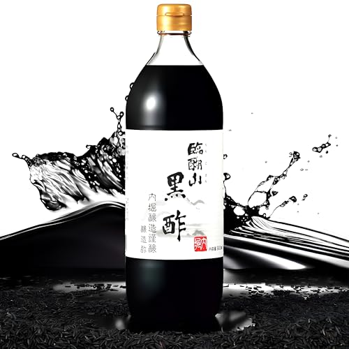UCHIBORI Brewing - Japan’s High-Ranking Rinkosan Kurosu Black Vinegar - Smooth Acidity, Umami-Rich, Brown Rice Sweetness, and Aromatic Flavor - Ideal for Cooking & Drinking 内堀醸造 臨醐山黒酢 - 30.43 Fl Oz Glass Bottle