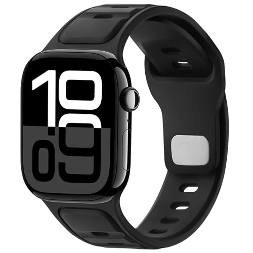 Bracelet Apple Watch sport en silicone noir pour vos séances de running et fitness