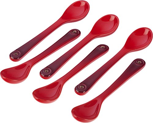 Le Creuset PG8006-1467 Stoneware Teaspoons, Set of 6, Cerise