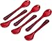 Le Creuset Stoneware Set of 6 Teaspoons, Cerise (Cherry Red)