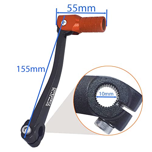 Image of CNC Aluminum Gear Shifter Lever, Foldable Gear Shift Lever Fit for 50cc 110cc 250cc CRF50 XR50 XR CRF Dirt Pit Monkey Bike Motorcycle ATV Quad Accessory (Black&Orange)