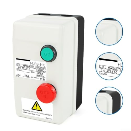 Interruptor de arranque de motor de 380V trifásico compresor bomba agua IP55 1.8-2.7A 7