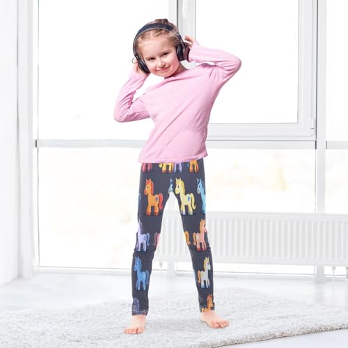 Bolaz Toddler Girls Leggings Printed Yoga Pants Leggings Pink Blue Yellow Horse for Kids4
