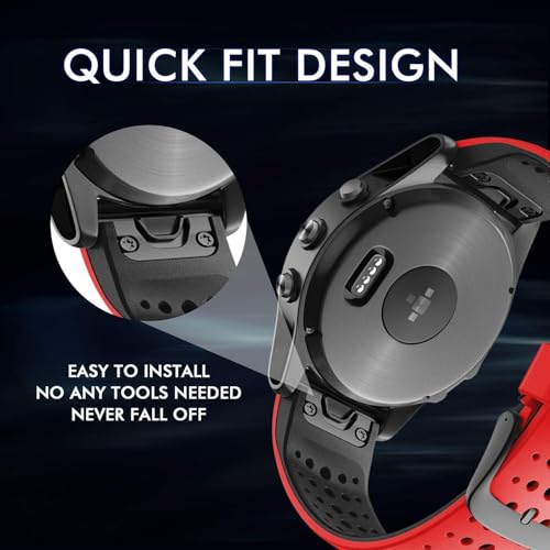 Bracelet de montre en silicone 22mm SCRUBY pour Garmin Fenix 7 et Forerunner - 4
