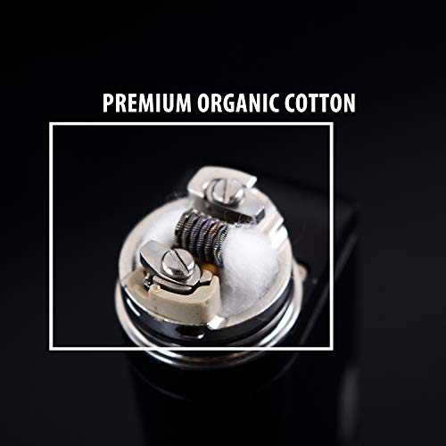 WOLFTEETH 50 Pack Premium 100 Organic Vape Cotton Wick Material, Extra Long 11cm Thread for