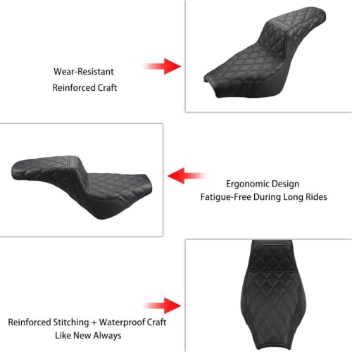 Asiento de dos plazas premium con acabado clásico para Softail FLHCS FXST de 2018 a 2024 6