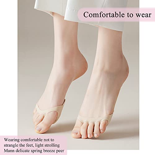 Image of 4 Pairs Ball of Foot Cushions Forefoot Cushion Pads for Women Men Reusable Metatarsal Foot Pads for Pain Relief Invisible Honeycomb Fabric Forefoot Pads Christmas Gift