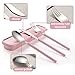 ArderLive Portable Outdoor Flatware Set with Case 3 PCS，Stainless Steel Fork Spoon Knife Reusable Flatware Set for Travel, Lunch Box and Camping, Pink