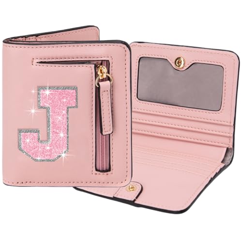 Image of Birthday Gifts for Teen Girl Kids Wallet Girl Wallets Small Initial Rfid Wallet Teen Girls Gift Preppy Stuff for Girls Pink J