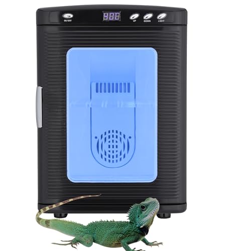 25 L Reptile Egg Incubator, Portable Science Laboratory Incubator, Temperature Controlled 10°C-60°C, Reptile Incubator with Handle, Reptile Incubators for Hatching Eggs, Black