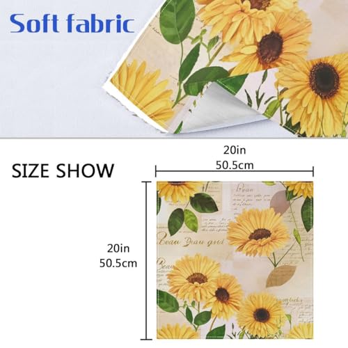 Servilletas de Tela Amarillo Girasol Set de 4 50x50 cm miniatura 6