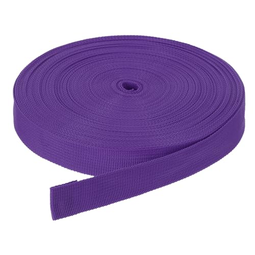 DMiotech 25 Yard x 1 Inch Width Nylon Webbing Strap Poly Flat Webbing Strapping for DIY Craft Backpack Strapping, Sewing, Outdoor Gear Repair, Dark Purple