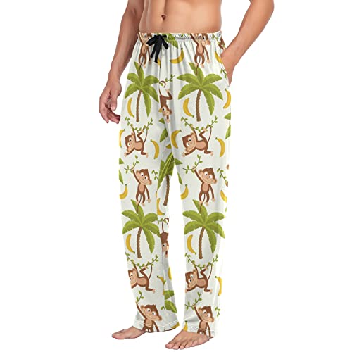 ALAZA Men's Bananas on A Striped Sleep Pajama Pant4